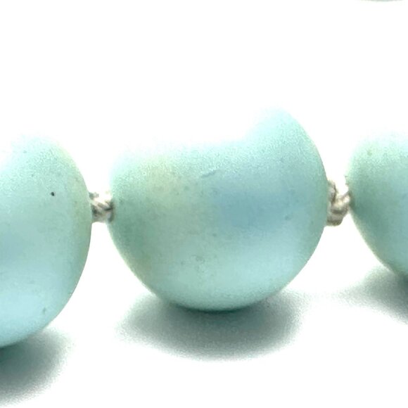 Vintage Baby Blue Celluloid Bead Necklace — 17" — EUC - Picture 5 of 9